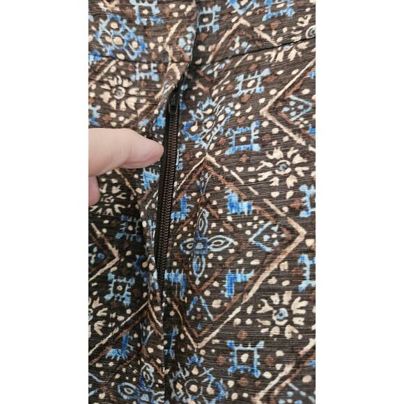 Talbots Womens Size Petites 14 Dress Pants 70% Silk 30% Linen Brown/Blue Lined - Picture 4 of 7